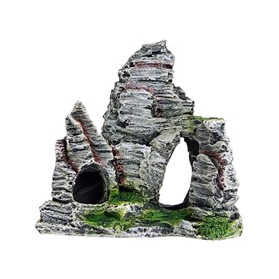 アクアリウム 水槽 オブジェ 岩山 山脈 隠れ家 シェルター リアル オーナメント 置物 (タイプ3)