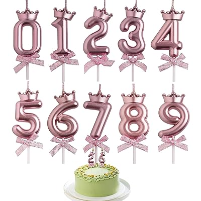 クラウンバースデーナンバーキャンドル 0～9 10点セット ロウソク 数字 誕生日を祝う 高級 ろうそく おしゃれ スタイリッシ 記念日キャンドルウエディングパーティー卒業パーティー