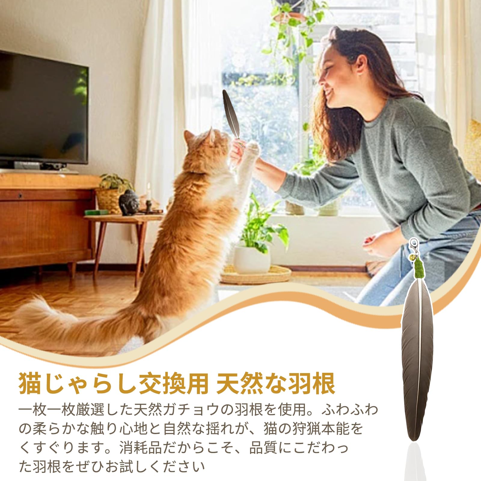 [aninako] 猫じゃらし 天然羽根 交換...の紹介画像2