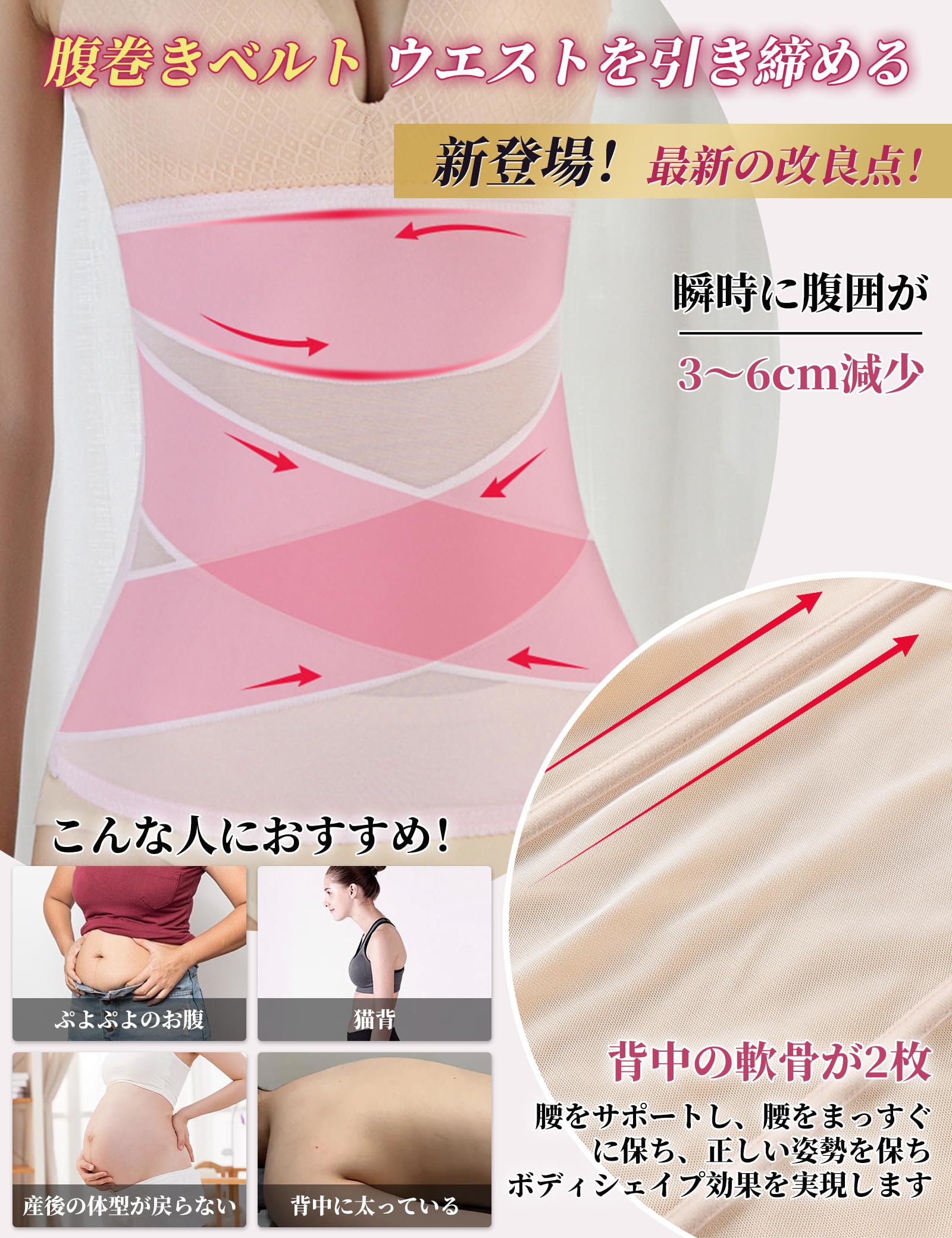 ＼在庫一掃／ウエストニッパー 腹巻 コルセット 3Dクロスシェイプ 補正下着 加圧ベルト レディース 通気性 超薄型 おなか 引き締め 腰痛 産後 大きいサイズ ダイエット 男女兼用 daikon-10001460 大輝王 サンプル画像2