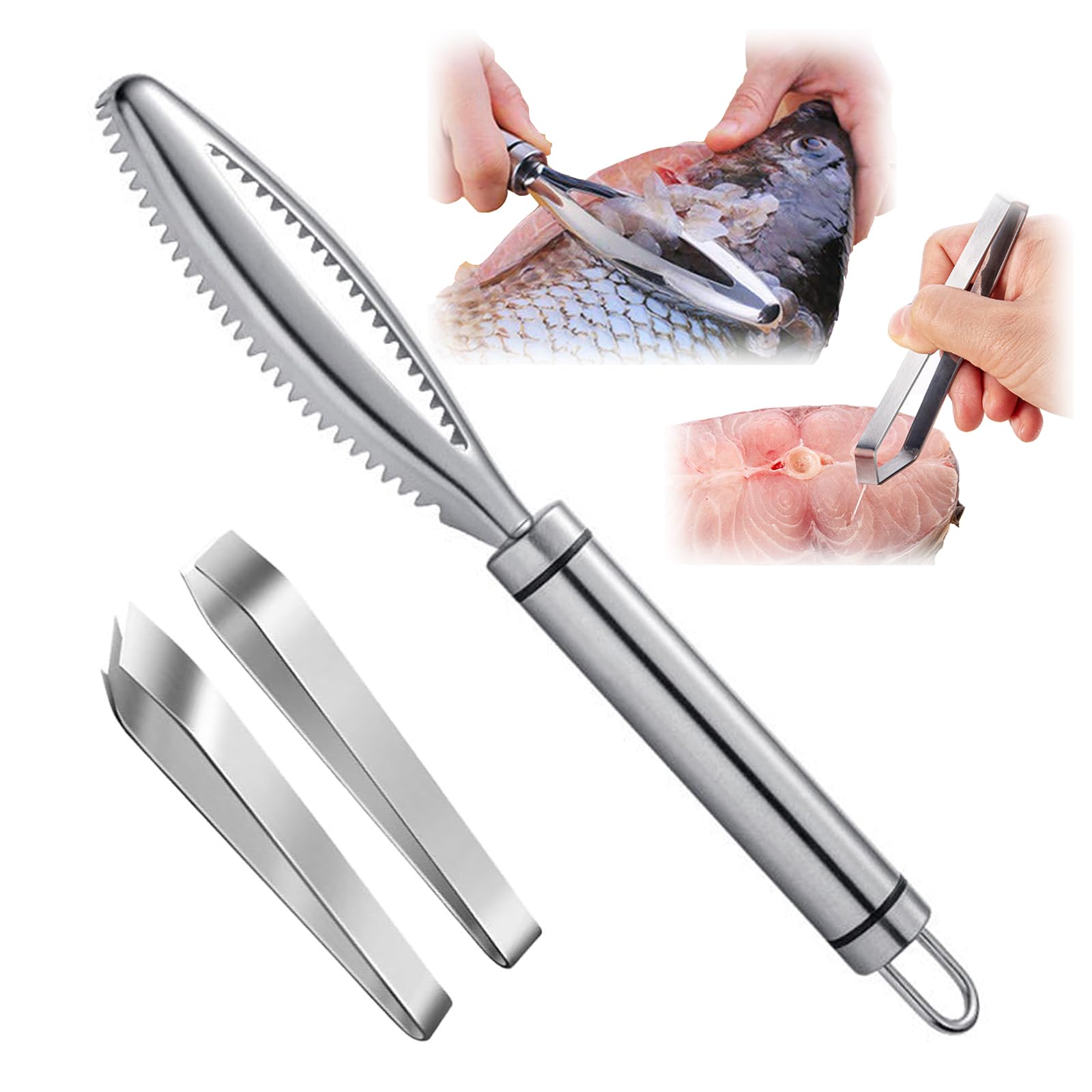 【即納】うろこ取り 毛抜き骨抜き 304ステンレス 魚 鱗取り うろことり ウロコ取り キッチン用品 魚の鱗とり 魚の骨抜き 調理器具 1個うろことり+2個トング