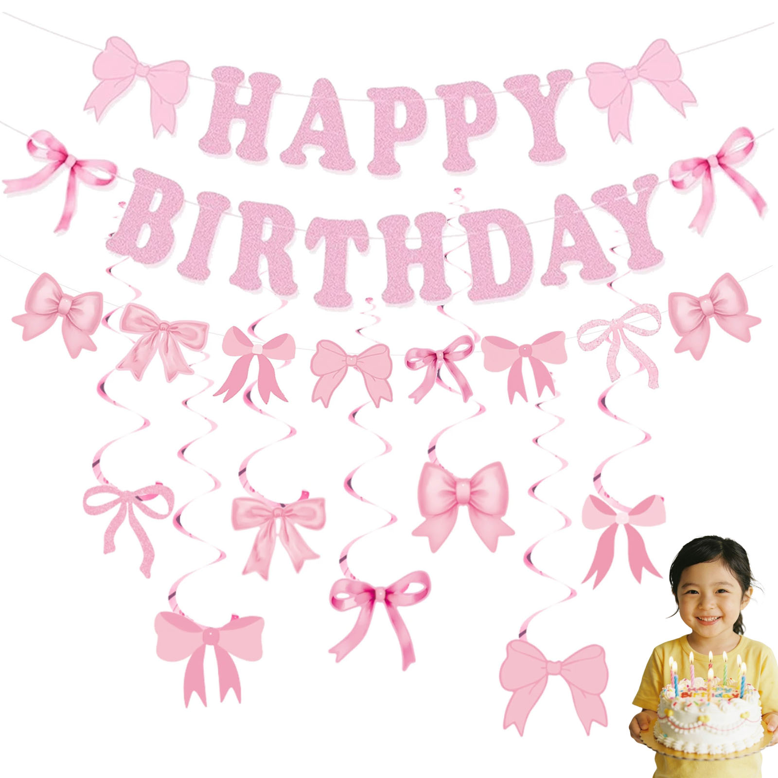 Rakuten - 【当日出荷】誕生日 飾り付け 女の子 32点セット バースデー 飾り 誕生日バルーン リボン セット 装飾 ハッピーバースデー 部屋飾り 子供 大人 お祝い インテリア 誕生日 イベント かわいい メール便送料無料