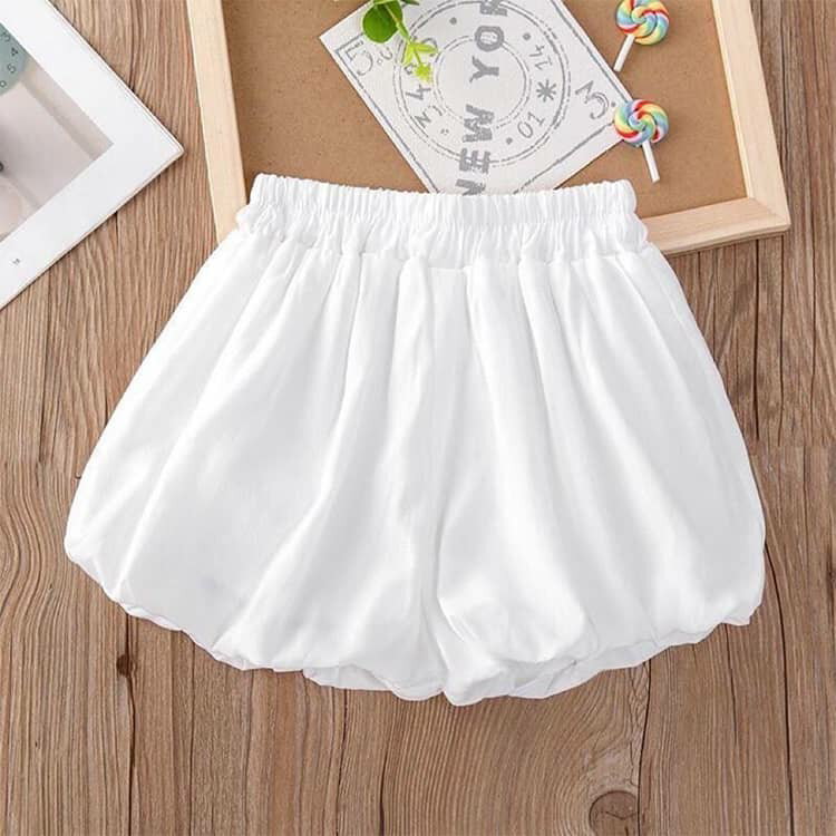 ショートパンツ バルーンパンツ ブルマパンツ かぼちゃパンツ ボトムス キッズ 子供服 女の子 短パン ショーパン ふんわり ズボン ウエストゴム 無地 水玉 ドッド シンプル おしゃれ かわいい キュート 通園 通学 普段着 着替え 着回し 小学生 ガールズ 女児 3
