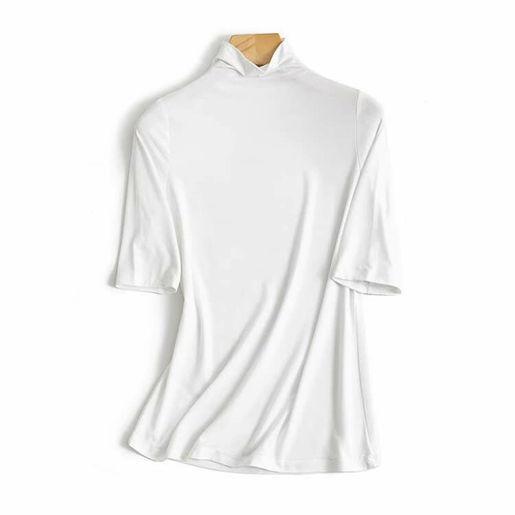 ハイネックTシャツ 半袖 レディース ゆる トップス 夏服 tシャツ 半袖Tシャツ プルオーバー uv対策 uvカット カットソー タートルネック 首元隠し ゆったり 体型カバー 無地 おしゃれ 紫外線対策 日焼け対策 春 夏 二の腕カバー 大きいサイズ 送料無料 3