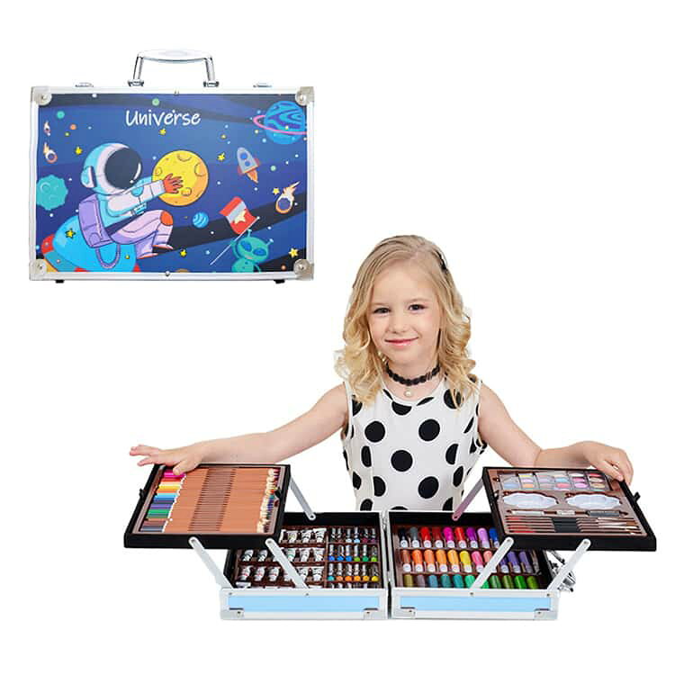 200ピース お絵描きセット クレヨン マーカーペン 文房具 色鉛筆 アートセット お絵かきセット アクリル絵の具 固形水彩 パステル スケッチブック お絵かきセット お絵描き 3歳 4歳 5歳 6歳 7歳 小学生 女の子 男の子 女 男 子供 画材 誕生日 ボックス プレゼント daikoshop-10005763 DAIKO サンプル画像3
