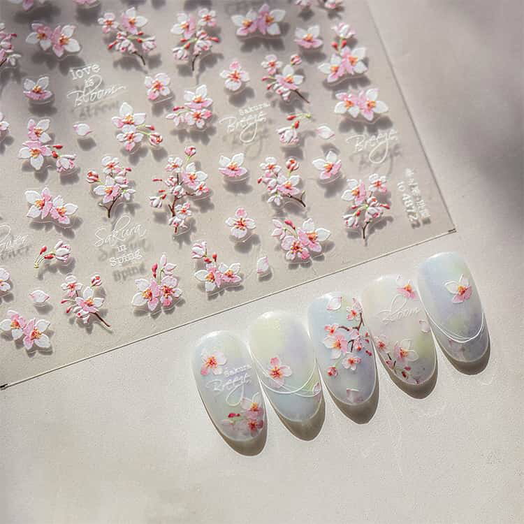 ネイルシール 2枚セット さくら レジン ネイル シール レース 桜 可愛い 立体 デコ ジェルネイル ネイル パーツ ネイル用品 ネイルパーツ シール ジェルネイルシール 貼るだけ ネイルアートシール デコレーション ステッカー かわいい 2