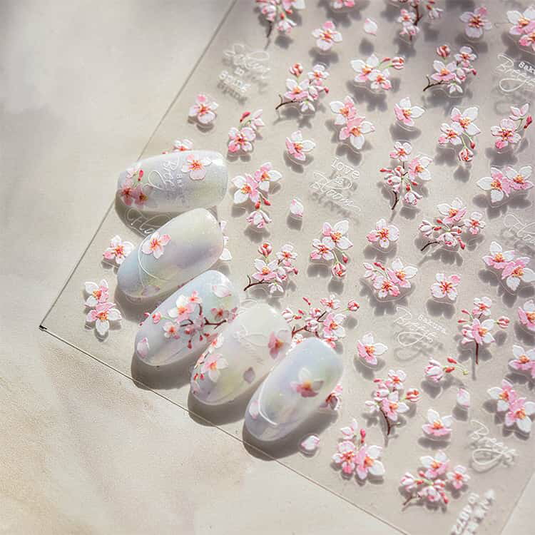 ネイルシール 2枚セット さくら レジン ネイル シール レース 桜 可愛い 立体 デコ ジェルネイル ネイル パーツ ネイル用品 ネイルパーツ シール ジェルネイルシール 貼るだけ ネイルアートシール デコレーション ステッカー かわいい 3