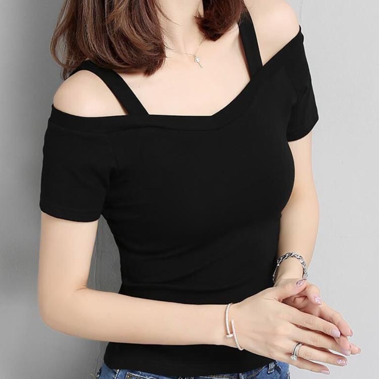 肩開き オフショルダー半袖 きれいめ 半袖tシャツ オフショル半袖Tシャツ トップス...