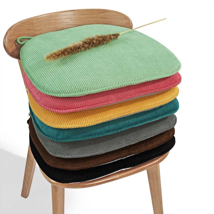 馬蹄形椅子座布団 2点セット 座布団 クッション あったか コーデュロイ ダイニングチェアー座布団 椅子クッション 洗えるカバー ひも付き滑り止め加工 ダイニングチェアクッション 食卓椅子クッション テーブル 椅子 クッション コーヒー 送料無料 [2]