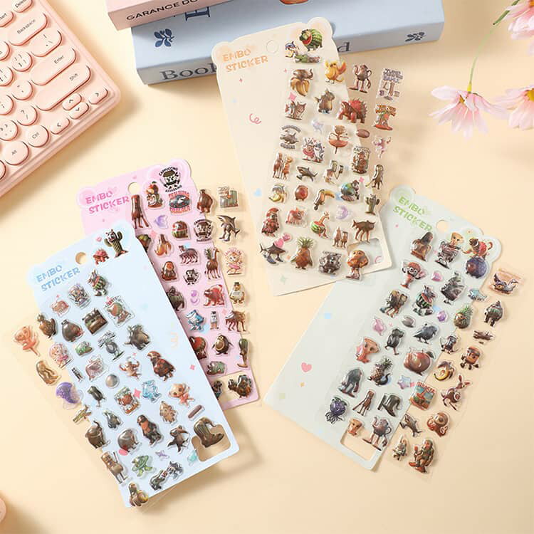 樂天商城 - 12枚セット トゥントゥントゥンサフール ブレインロット イタリアンブレインロット シール 可愛い 3D立体シール ステッカー DIY用 日記 手作り 貼り付け スマホケース 水筒 ペン 手帳用 装飾用 手芸用品 ご褒美シー ル 贈り物 子供 女の子 キャラクター 4色各5枚ずつ