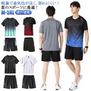2点セット 半袖Tシャツ 半袖 tシャツ ショートパンツ バドミントン スポーツウェア スポーツウェア 上下セット 運動着 夏 メンズ 短パン 涼しい トレーニ...