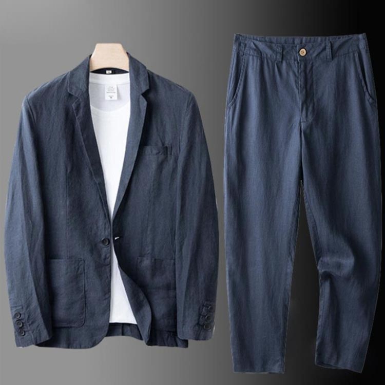 セットアップ テーラード 麻 スーツ 紳士服 スラックス メンズ 長袖 涼しい 薄手 テーラードジャケット リネン ナチュラル 夏 サマー ブレザー 春 サマージャケット スーツ リネンパンツ ロングパンツ 大きいサイズ 送料無料