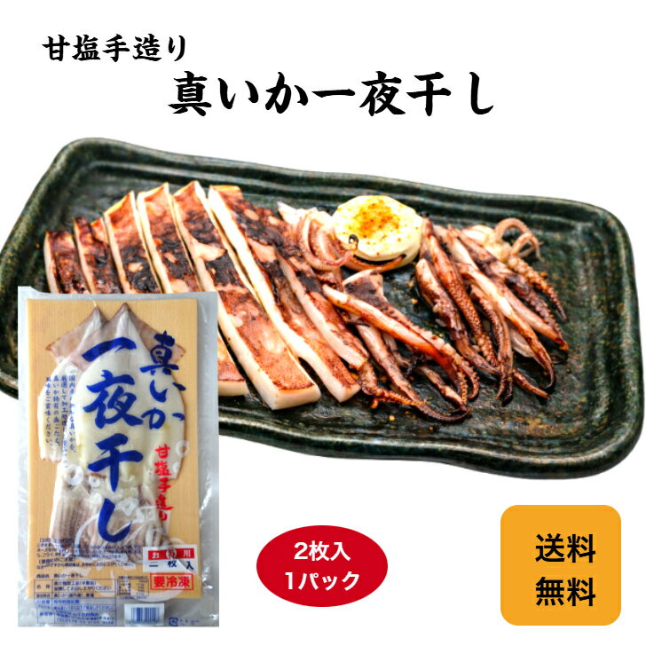 【送料無料】【冷凍便】真いか一夜干し2枚入×1パック 真いか一夜干し 甘塩手造り イカ焼き 焼いか イカ 真いか 国産いか 冷凍イカ バーベキュー キャンプ おつまみ 家飲み