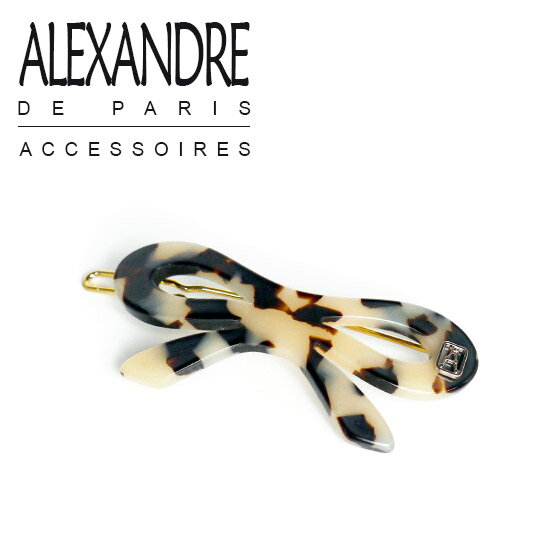 アレクサンドル ドゥ パリ ヘアアクセサリー ALEXANDRE DE PARIS ヘアピン ミニリボン ヌガー ブランド髪飾り通販 ギフト可のサムネイル