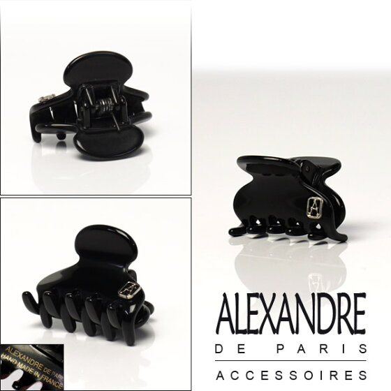 楽天市場 アレクサンドル ドゥ パリ Alexandre De Paris ミニヘアクリップ 前髪 ヘアアクセサリー ブラック Accb 2849 N ブランド髪飾り通販 Daily 3