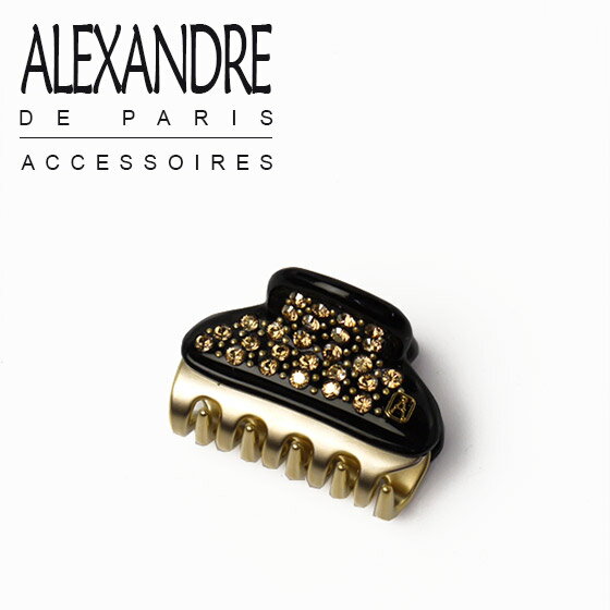 アレクサンドル ドゥ パリ ALEXANDRE DE PARIS ミニヘアクリップ ICC45-14339-04N3 VENDOME ブラック/ゴールド スワロフスキー ブランド髪飾り通販