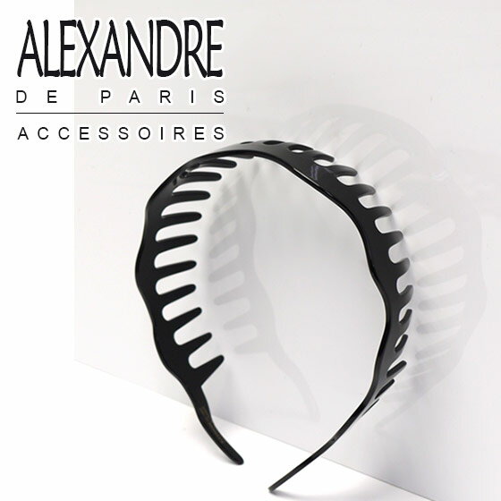 アレクサンドル ドゥ パリ カチューシャ ALEXANDRE DE PARIS 櫛形 ブラック ヴァンドーム ブランド ヘ..