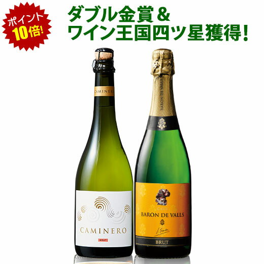 ポイント10倍！ダブル金賞＆高評価！スペインカバ＆チリスパークリング2本セット ワインセット チリワイン スパークリングワイン