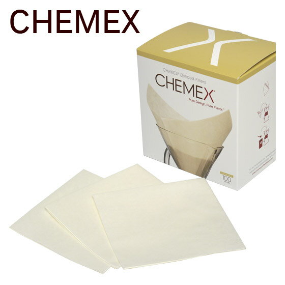 CHEMEX（ケメックス） コーヒーメーカー フィルターペーパー （漂白タイプ） 四角タイプ 100枚入り FS-100 ギフト・のし可