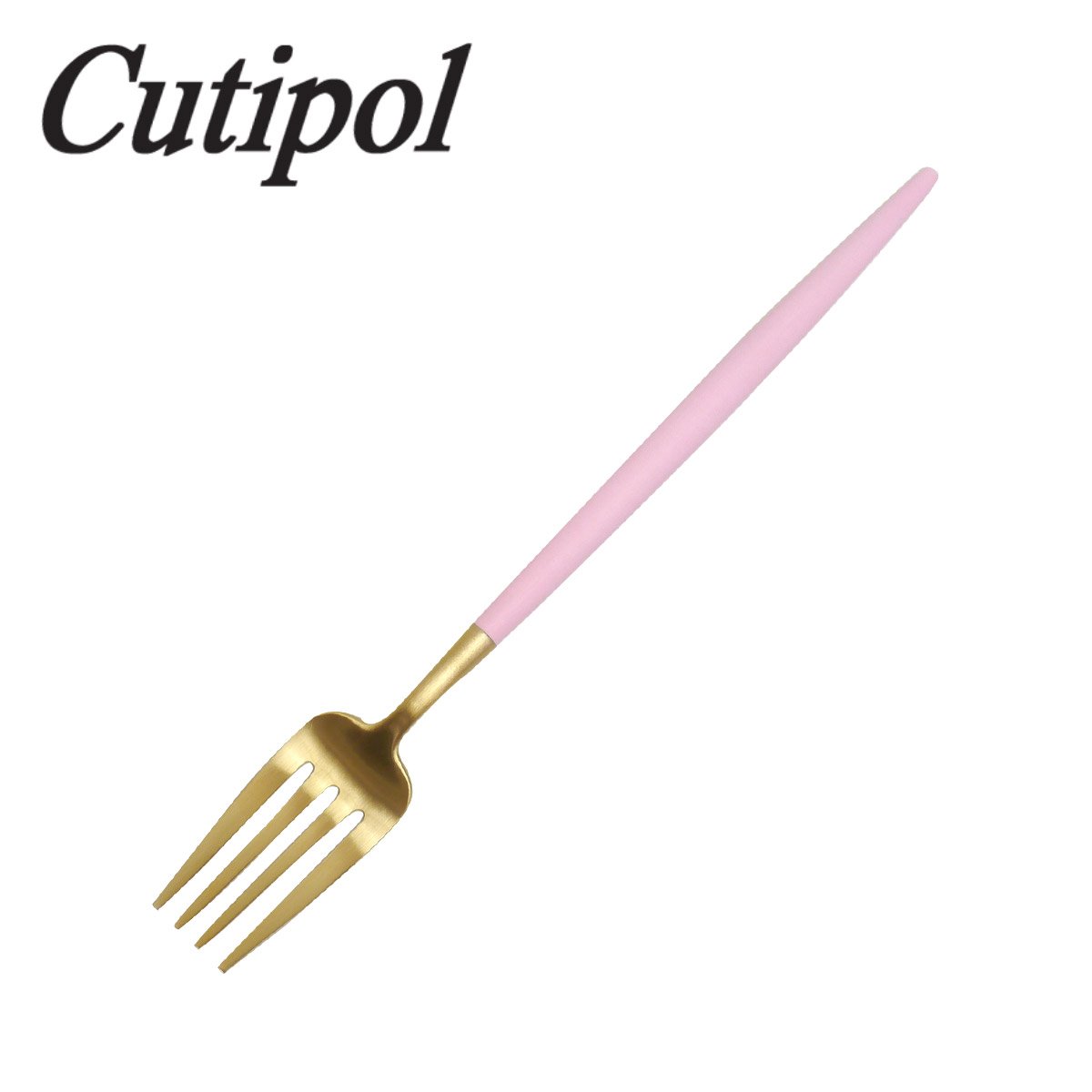 【ポイント5倍】クチポール カトラリー ゴア ピンク/ゴールド デザートフォーク cutipol GOA GO07PKGB