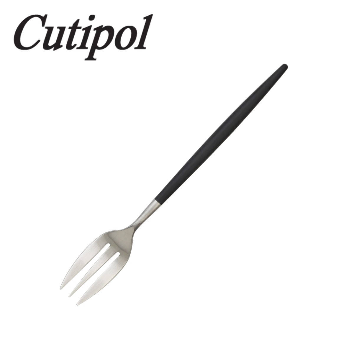 クチポール カトラリー MIO（ミオ）ブラック シルバー ペストリーフォーク/ケーキフォーク MI.24 cutipol