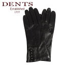 【クーポン4種あり】dents デンツ 手袋 レディース レザー グローブ 革 防寒 シルク 7-5000 BLACK タッチパネル対応！ ギフト・のし可