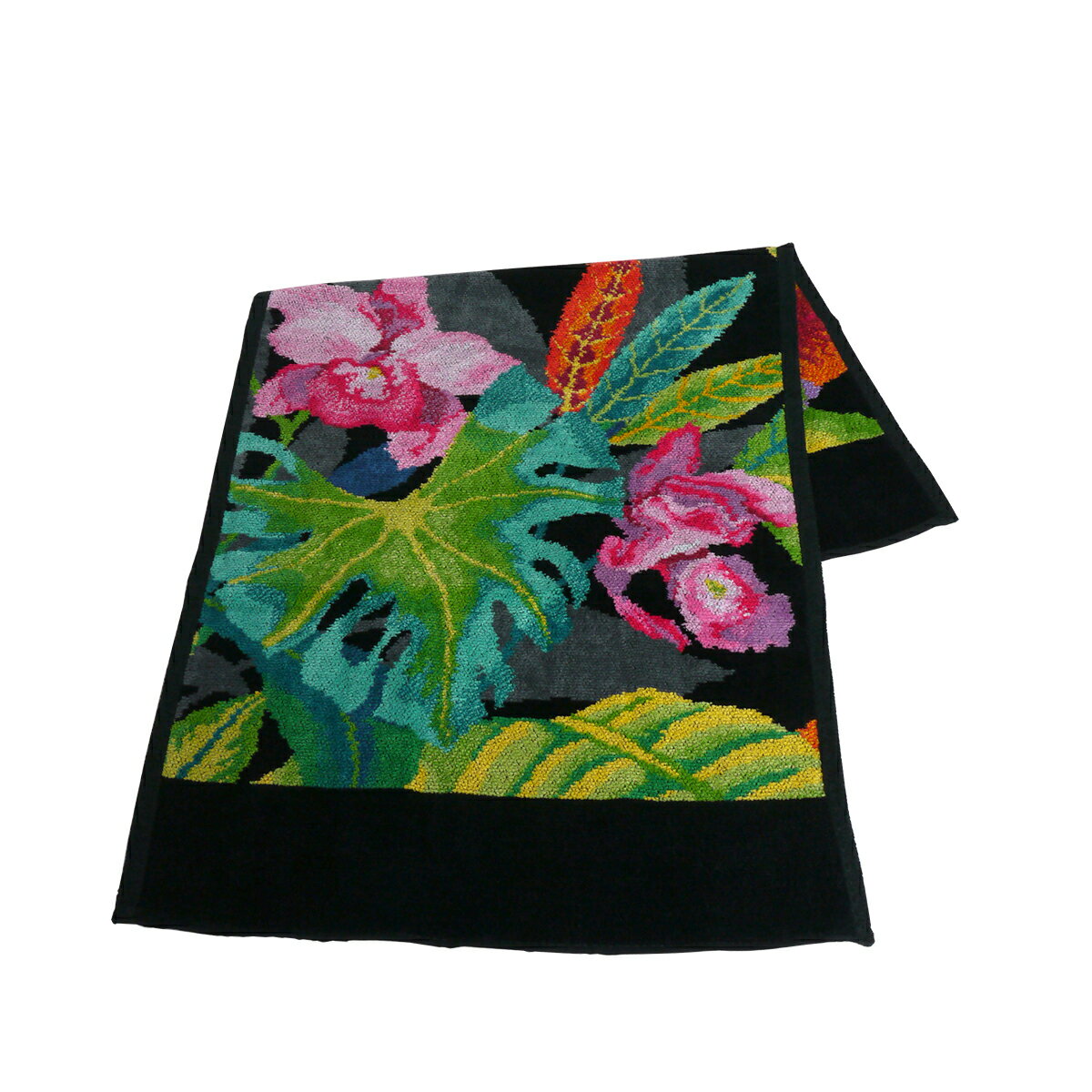 フェイラー ハンドタオル 37cm×80cm FEILER レインフォレスト ブラック Guest Towel Rainforest Black シュニール織 シェニール織 ギフト・のし可のサムネイル