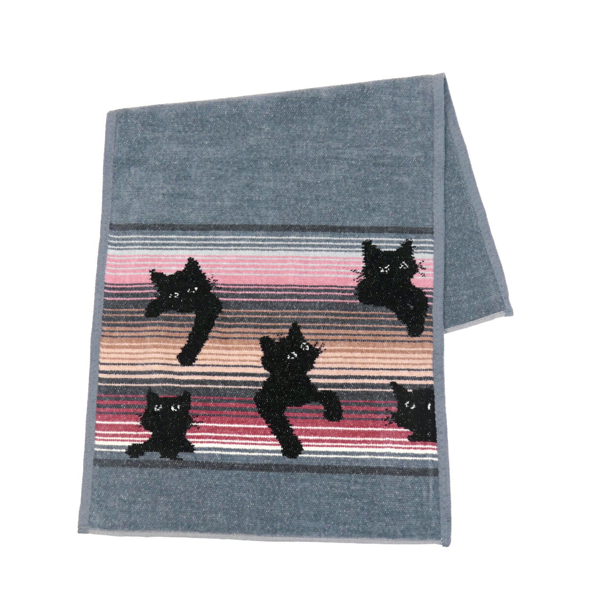 フェイラー FEILER ハンドタオル 37×80cm BLACK KITTY グレー レディース ブランド Chenille Guest Towel シュニール織 シェニール織 ギフト のし可