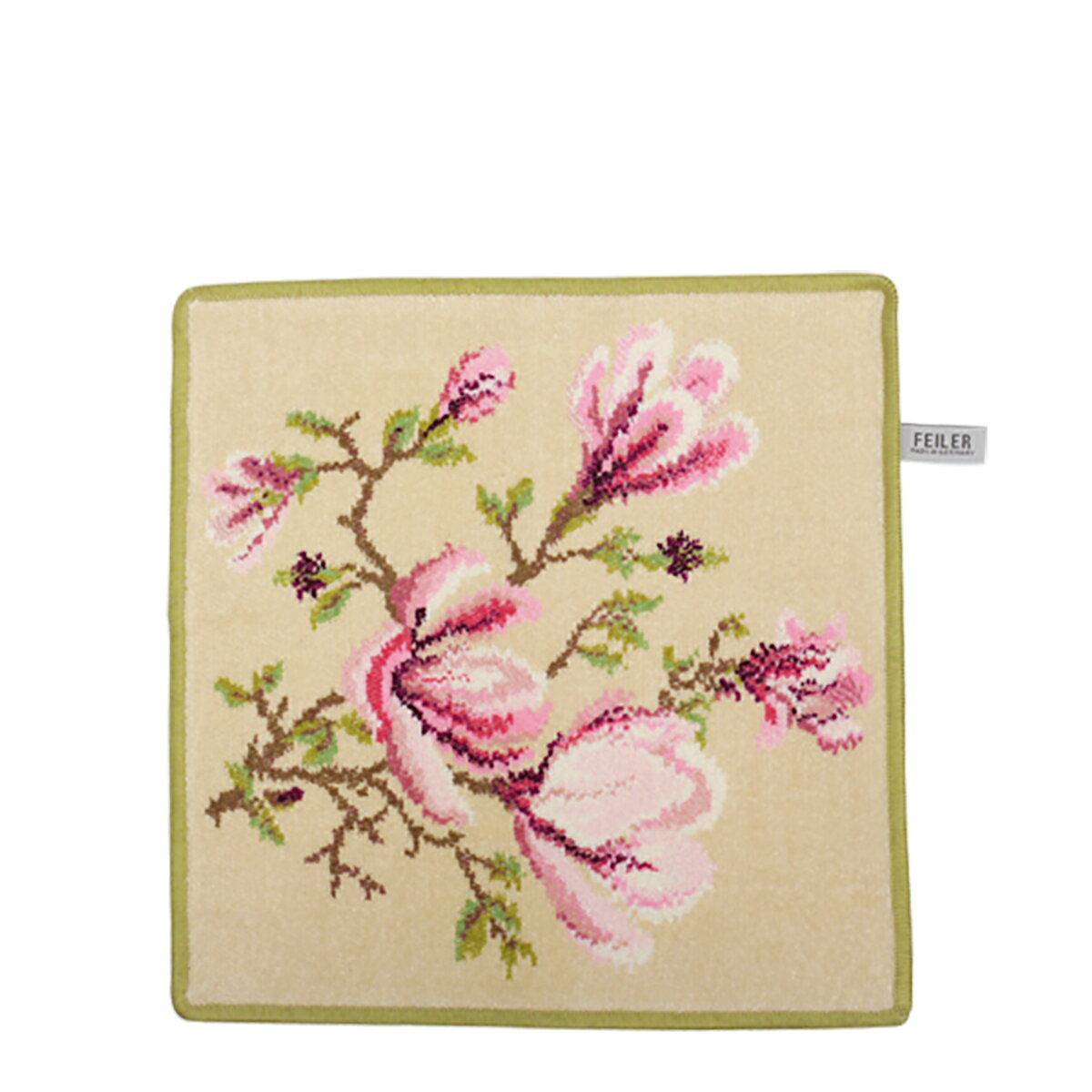 ■2点までメール便可 フェイラー ハンカチ タオル 30cm マグノリアベージュ グリーン Wash Cloth Towel Magnolia Beige Green ハンドタオル FEILER シュニール織 シェニール織 [M便 1/2]のサムネイル