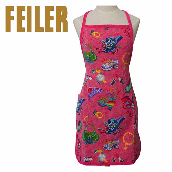 フェイラー エプロン No.5 コサスロカス ピンク FEILER Chenille Apron Cosas Locas Pink ギフト・のし可