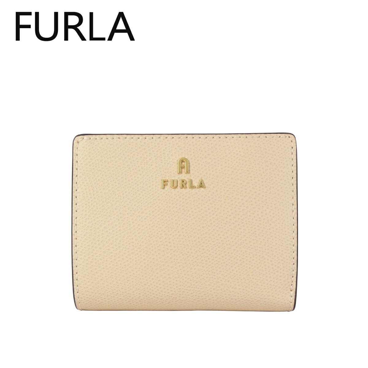 2.6万　新品 FURLA フルラ 二つ折り財布 ベージュ　小さめ フルラ FURLA 二つ折り財布 レディース カメリア ベージュ