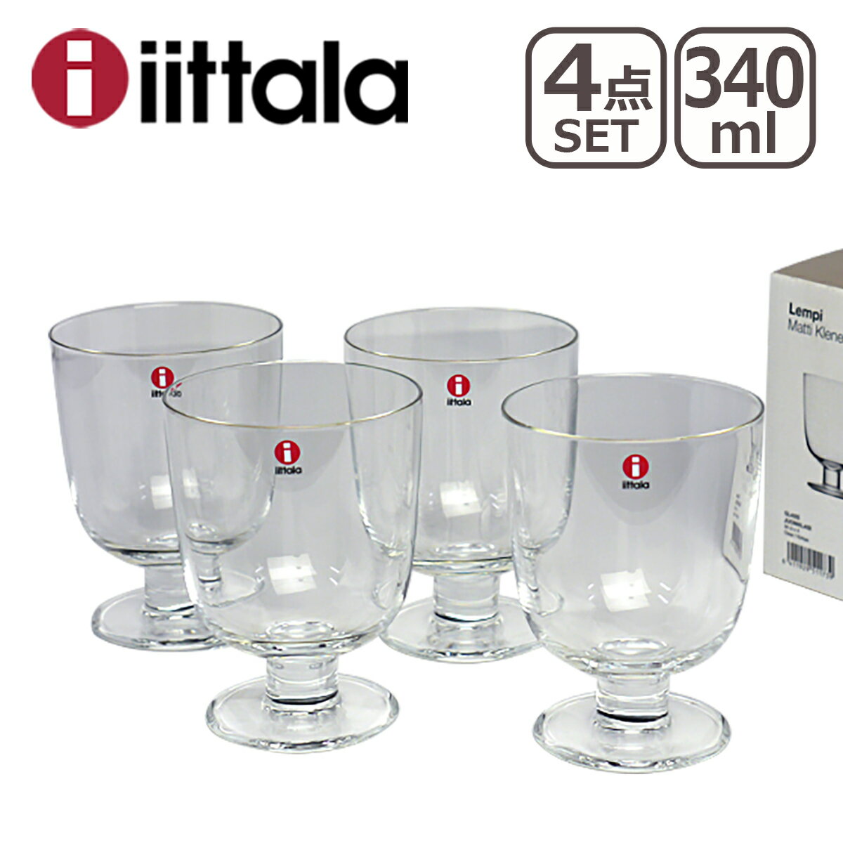 Cb^ iittala s  Lempi Glass OX 4Zbg 340ml NA[ MtgÊ