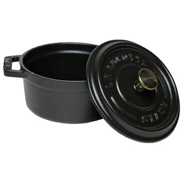 【訳あり・箱なし】STAUB ストウブ ピコ ココット ラウンド 12cm ブラック ホーロー 鍋 COCOTTE ROUND stb1201