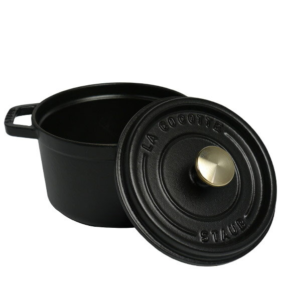 【訳あり・箱なし】STAUB ストウブ ピコ ココット ラウンド 16cm ブラック ホーロー 鍋 COCOTTE ROUND