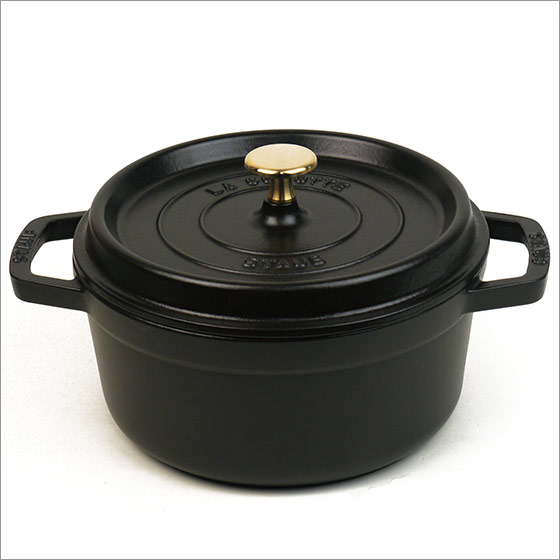 ストウブ 鍋　STAUB ピコ ココット ラウンド 22cm ホーロー ブラック・チェリー/レッド・グラファイトグレー COCOTTE ROUND 1102225（ギフト包装無料） ギフト・のし可