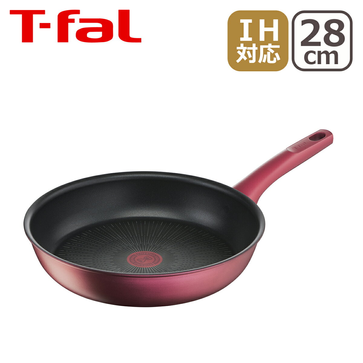 ティファール IH対応 直火（ガス火）対応 IHルージュ・アンリミテッド フライパン 28cm G26206 T-fal