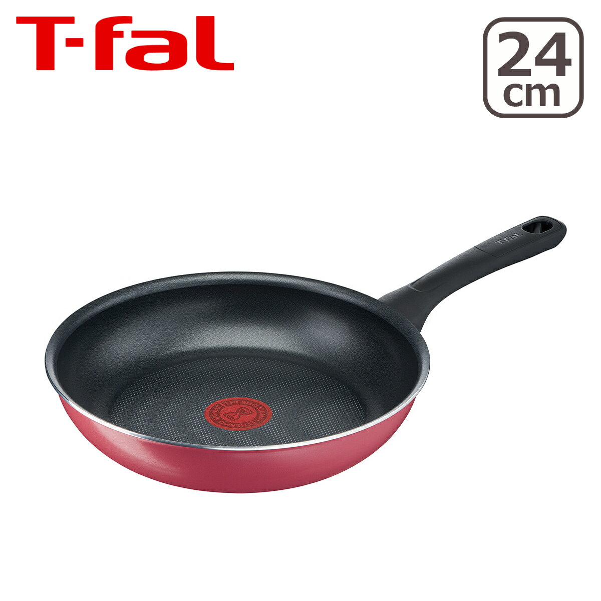 フライパン 【ポイント3倍 5/15】ティファール 直火専用（IH不可）クランベリーレッド フライパン 24cm B55904 T-fal 北海道・沖縄は別途990円加算