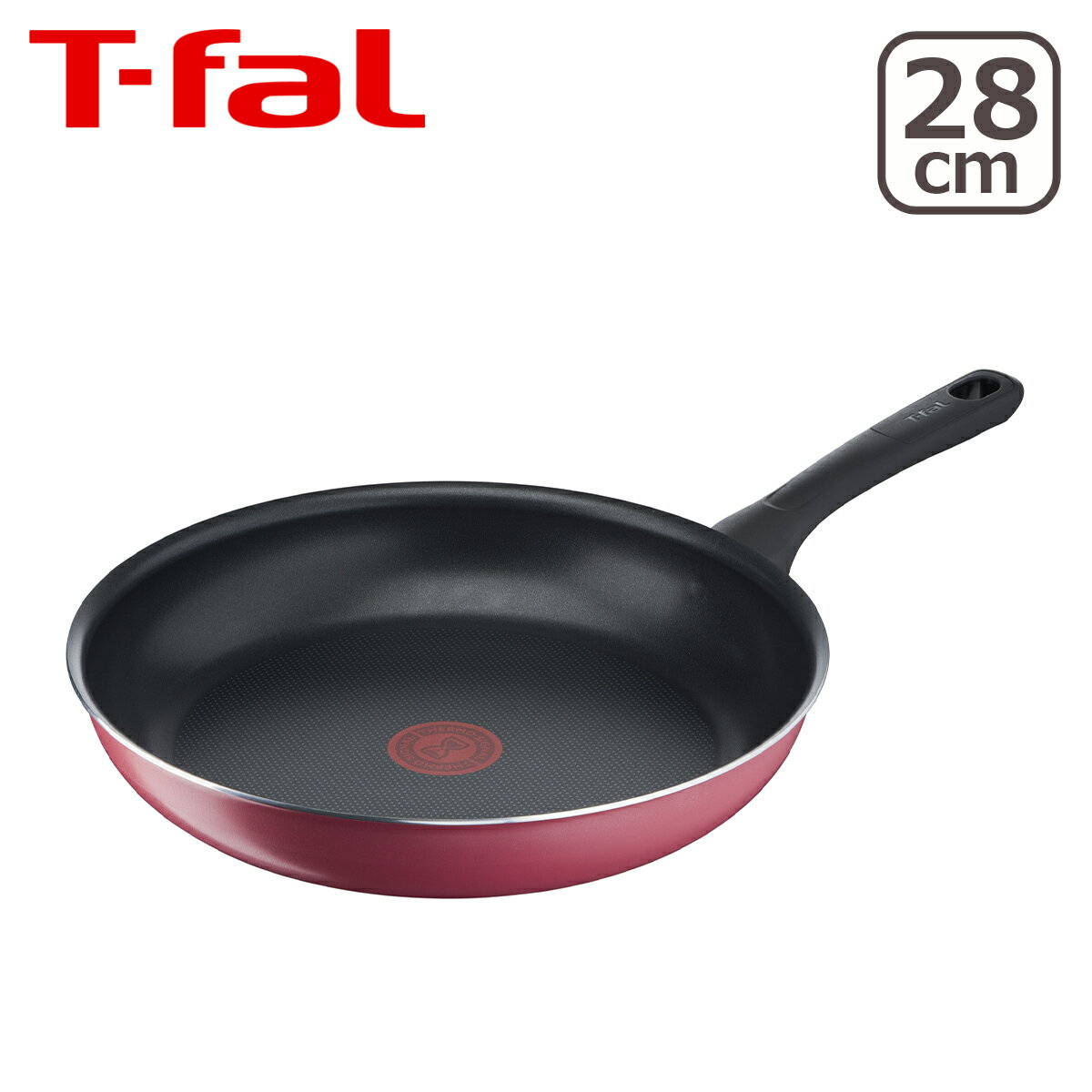 フライパン 【ポイント3倍 5/15】ティファール 直火専用（IH不可）クランベリーレッド フライパン 28cm B55906 T-fal