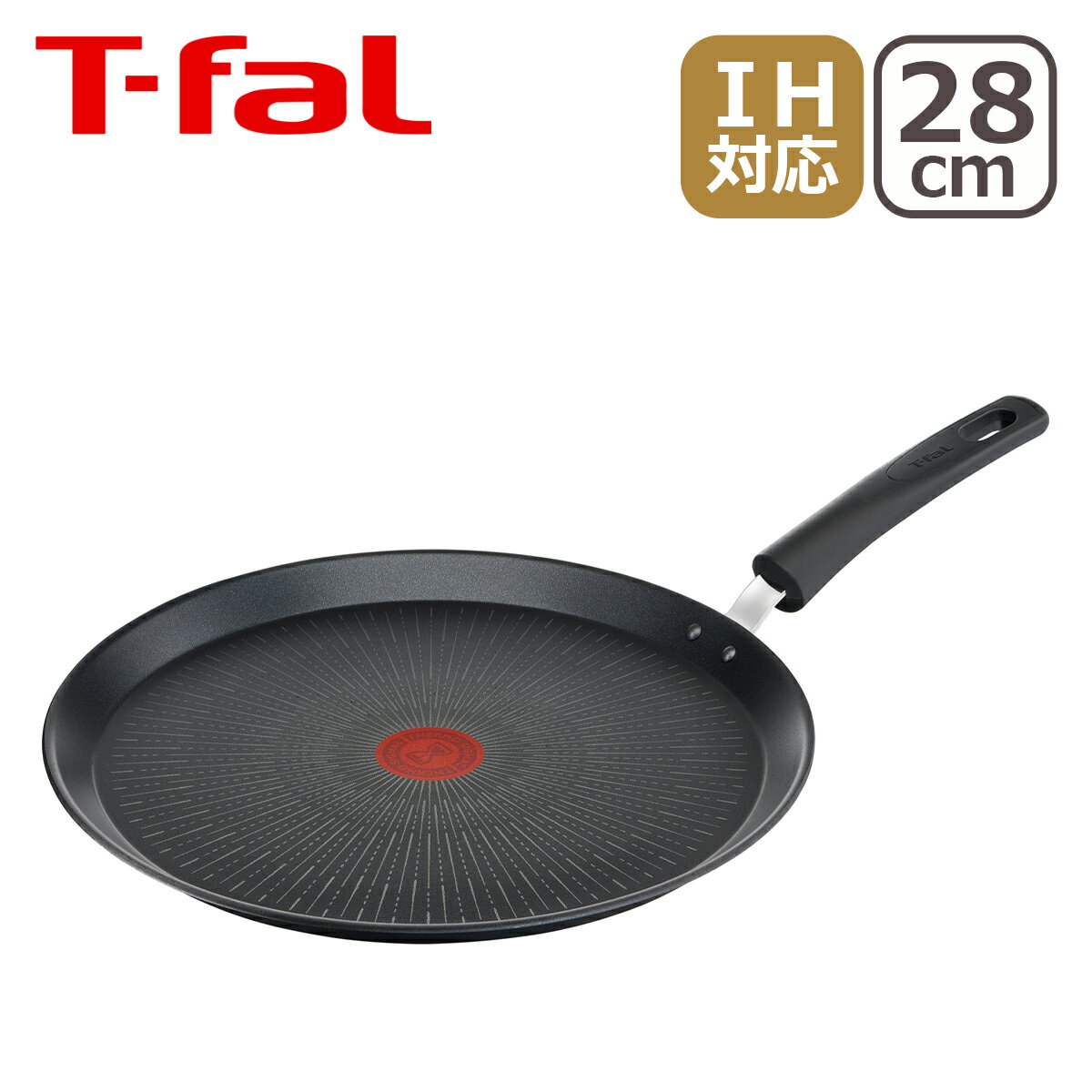 ティファール IH対応 直火（ガス火）対応 IHクレープパン フレンチパン・アンリミテッド 28cm E52039 T-fal