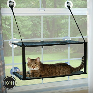 [キャットベッド]K&H イージーマウント　ベッドダブル　KH9092（kitty sill Double Stack EZ window mount・窓取付け・猫の遊び場・ハンモック・ペットベッド・窓際・足場・インスタ映え・かわいい・おしゃれ）