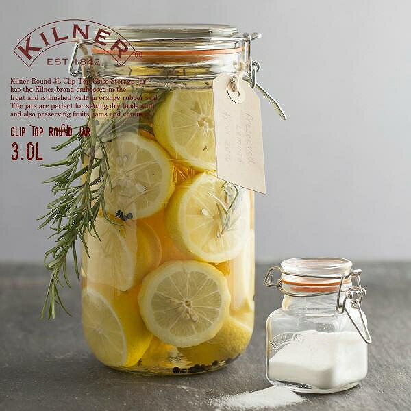 【保存瓶】KILNER ラウンドクリップトップジャー 3L 3000ml ガラスジャー 果実酒 梅酒 密閉ボトル 密封容器（ジャム容器・ピクルス作り・調味料容器・密閉・密封容器・保存ビン・保存容器・ガラス容器・ROUND CLIP TOP JAR・おしゃれ・かっこいい・インテリア）キルナー