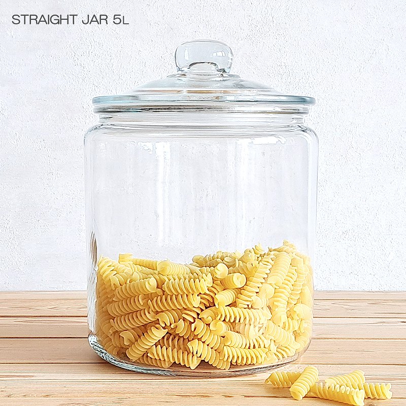【ガラス容器】アンティーク ストレートジャー 5L ガラス容器 お菓子入れ ペットフード入れ（おしゃれ・保存瓶・保存容器・ガラス瓶・5リットル・ガラスジャー・水槽・クッキージャー・STRAIGHTJAR）リビング ※アンカーホッキングではありません！のサムネイル