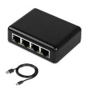 SinLoonRJ45ネットワークスプリッターアダプターギガビット1000Mbpsイーサネットケーブル1/44デバイス同時アクセスRJ45ネットワーク拡張コネクターUSBインターフェースデータケーブル付きS