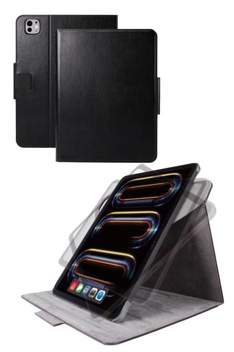 キャリングバッグ - エレコムipadpro11インチ(M4)2024年モデルケース360度回転好きな角度で使用可能ペン収納フラップ付きTB-A24PM360BK
