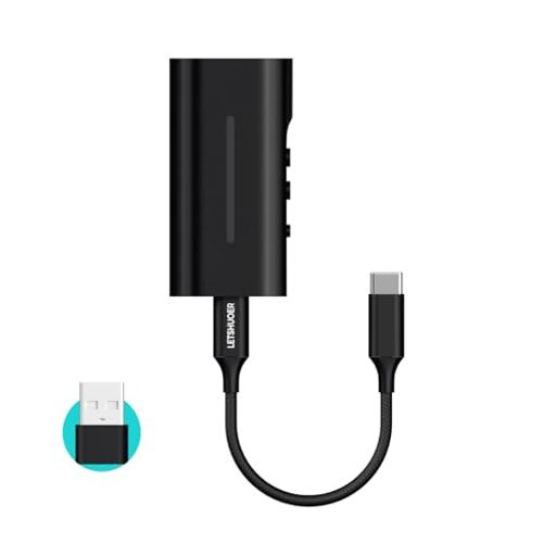 LETSHUOERDT03ポータブルUSBDACアンプ/3.5mm・4.4mm接続/DSD256/32bit/384Khz/ハイレゾ対応/Hi-Res認証..