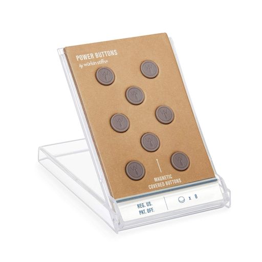 WurkinStiffsメンズ8グレープラスチックカバー付き磁気電源ボタン収納ケース-カラーステイシングルパック(8ボタン)シルバー