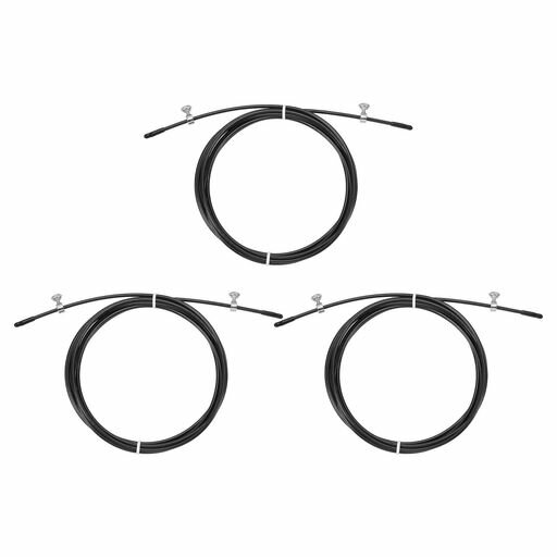 PATIKIL 3 M スピード縄跳び交換ケーブル 3個 2.5 MM プロの縄跳びスチールワイヤー交換 高速縄跳び用 黒