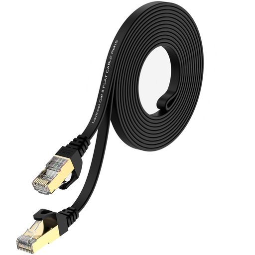 LOVICOOL LAN֥ 2M CAT8 ® ͭLAN ƥ꡼8 եåȥץ󥱡֥ 40GBPS/2000MHZ ...