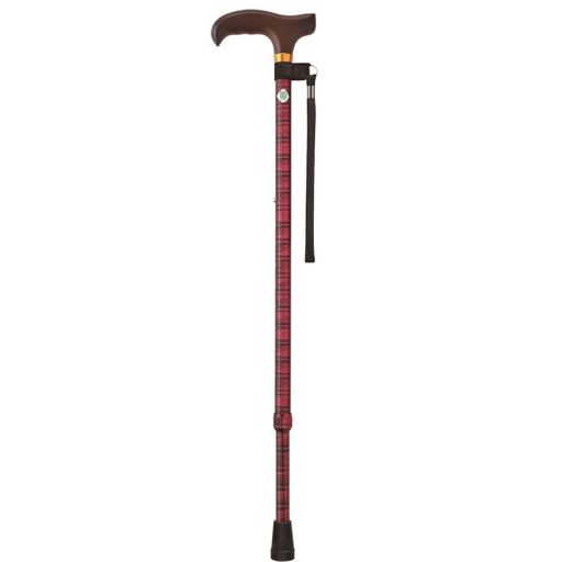 フジホーム ステッキ ベーシック 伸縮S チェックレッド WB3795 [適応身長 127~172CM](4)