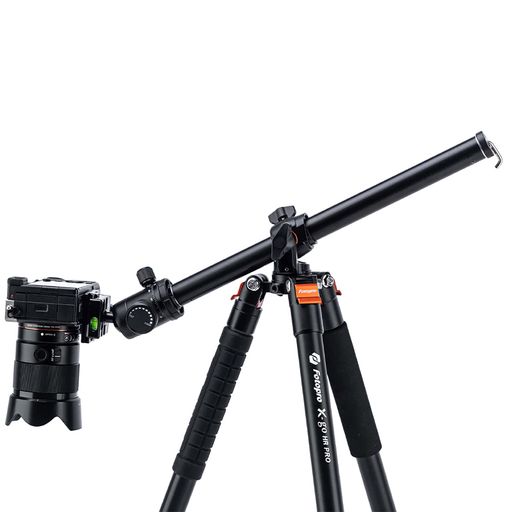 Fotopro160CM俯瞰三脚カメラ三脚水平360三脚ボールヘッド付きポータブル一脚10KG耐荷重クイックリリースプレート旅行や仕事用X-GOHRPROブラック